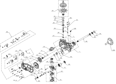 Transmission (Rh) Diagram and Parts List for ZTS1-50KH (17ARGBYLA10)(2023) Cub Cadet Lawn Tractor